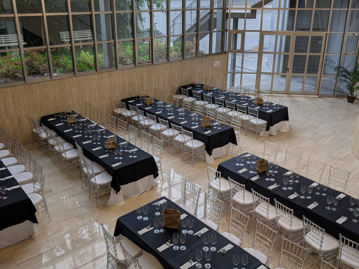 Tables set for the speakers dinner